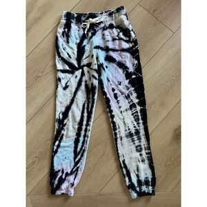N PHILANTHROPY Tie Dye Joggers Sweatpants XS Black Blue Pink Drawstring Casual